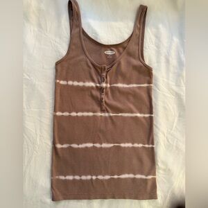Mauve and White Tie Dye Tank Top